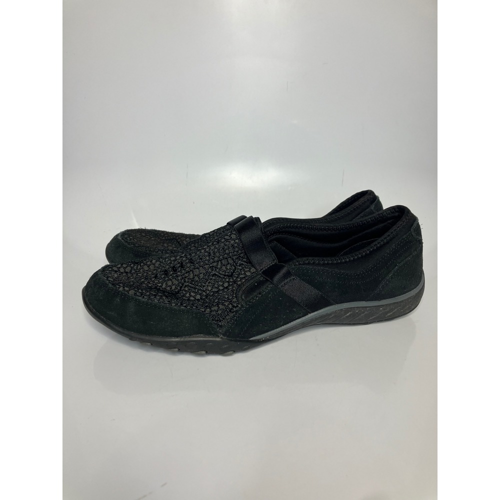 Skechers Relaxed Fit Shoes Womens 11 Black Excellent Memory Foam Lace Slip On